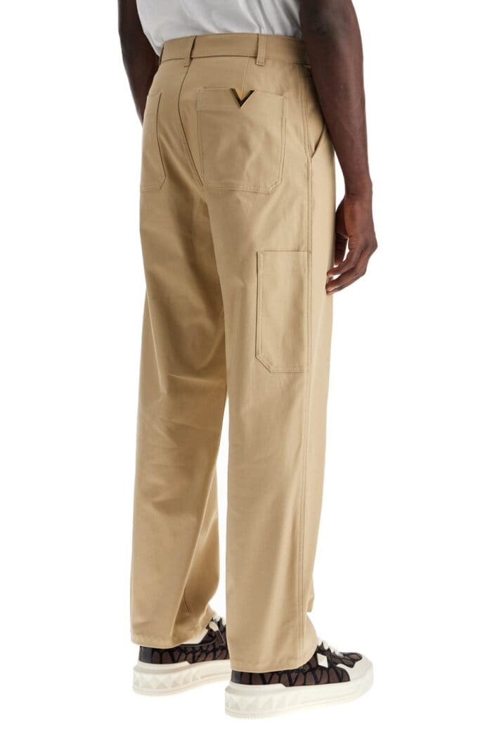 VALENTINO GARAVANI Stretch Canvas Cargo Pants For Men.