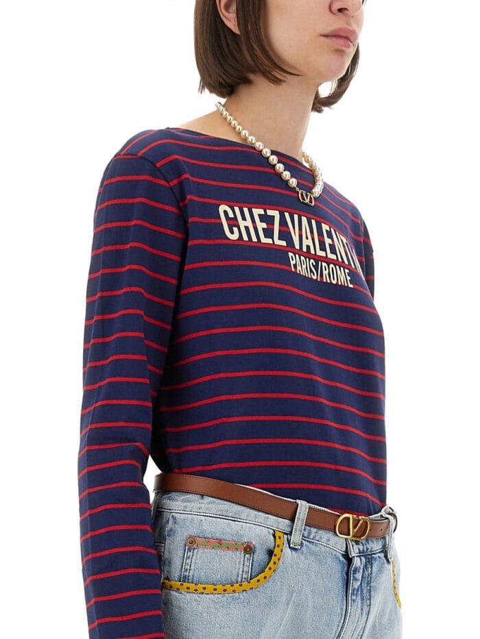 Valentino Garavani STRIPED COTTON JERSEY T-SHIRT