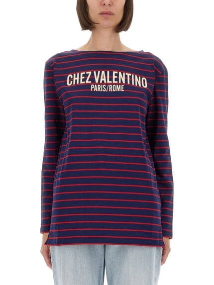 Valentino Garavani STRIPED COTTON JERSEY T-SHIRT