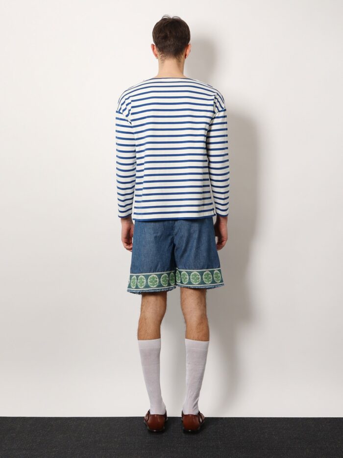 Valentino Garavani Striped Cotton T-shirt With Chez Valentino Paris/rome Print