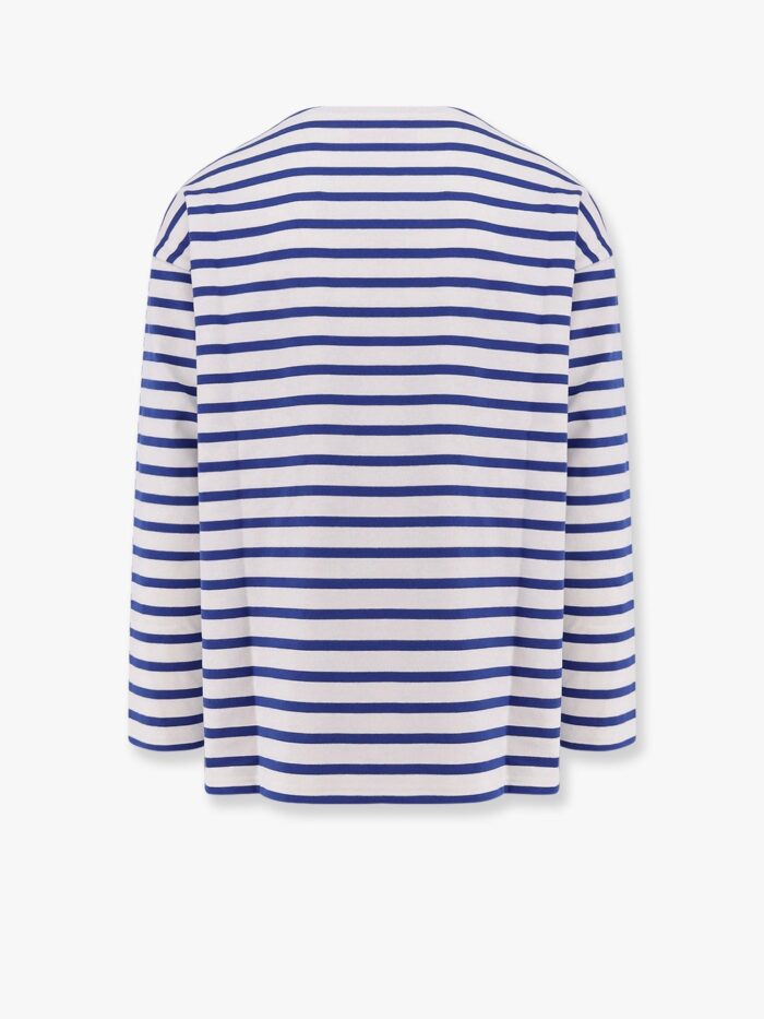 Valentino Garavani Striped Cotton T-shirt With Chez Valentino Paris/rome Print