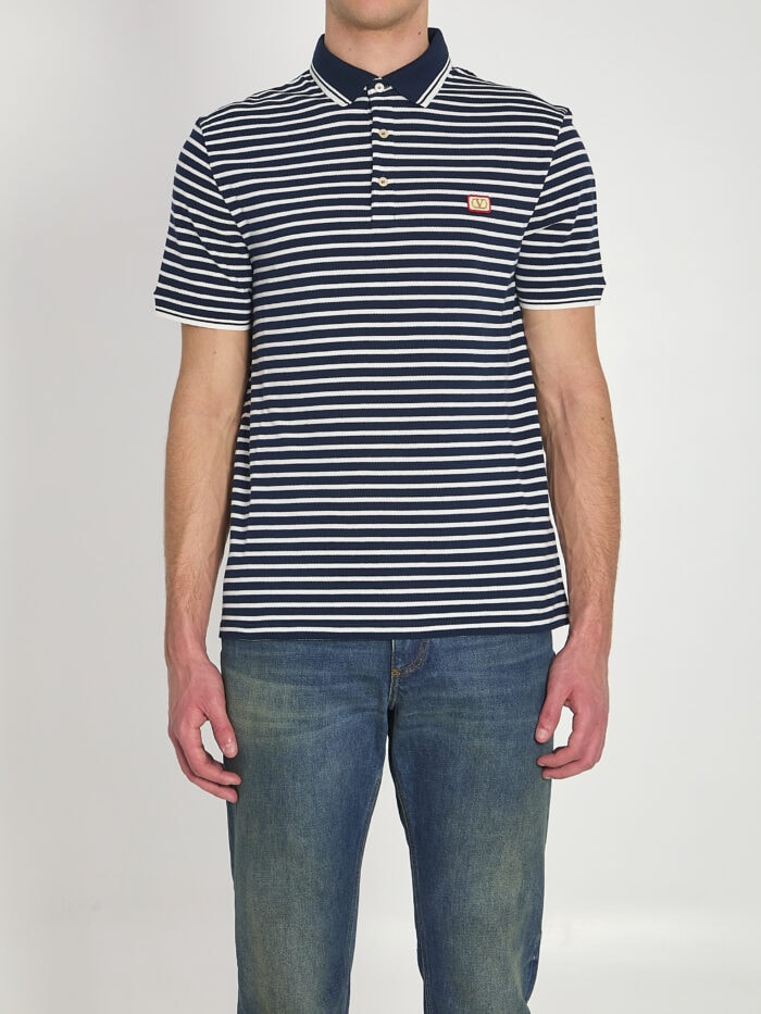 Valentino Garavani Striped pique polo shirt