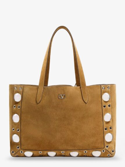Valentino Garavani Suede Shopping Bag With Metal Logo