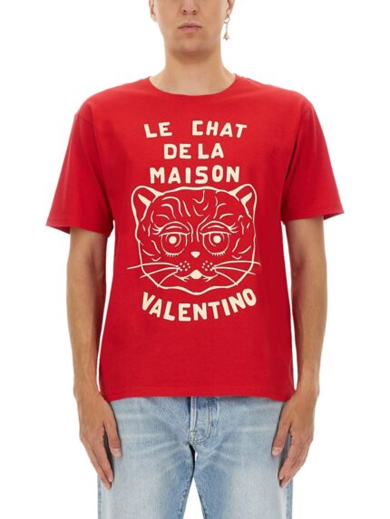 Valentino Garavani T-SHIRT WITH "CHAT DE LA MAISON" PRINT