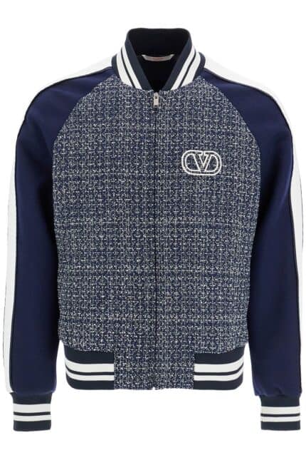 VALENTINO GARAVANI Tweed Bomber Jacket For