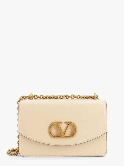 Valentino Garavani Vain Leather Shoulder Bag With Vlogo Signature Detail