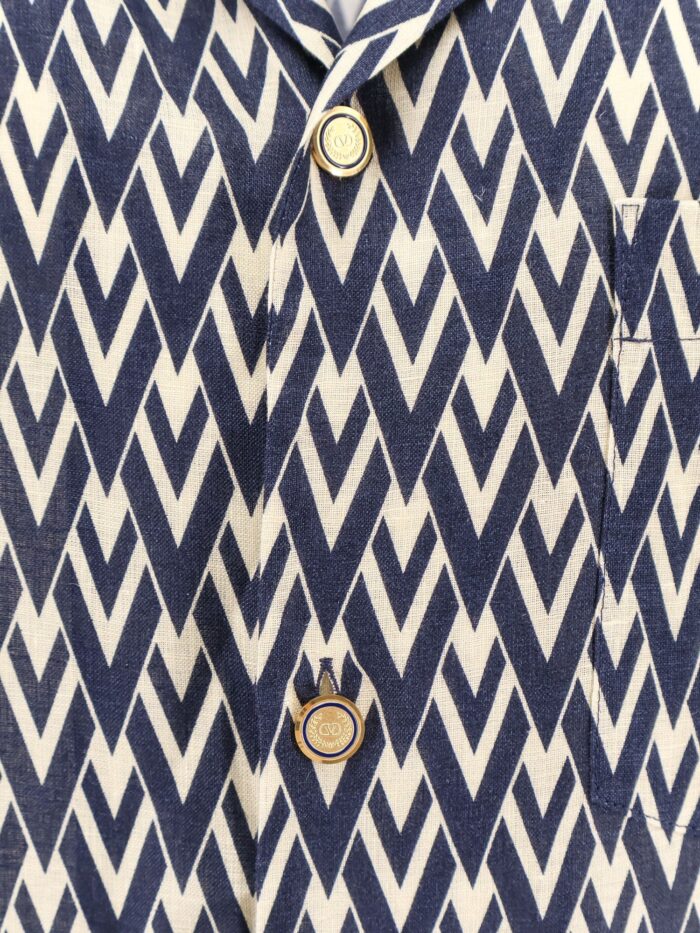 Valentino Garavani Valentino Linen Shirt With Toute La V All-over Print