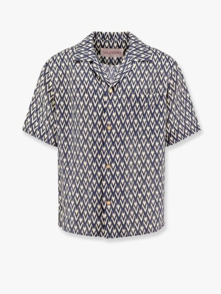 Valentino Garavani Valentino Linen Shirt With Toute La V All-over Print