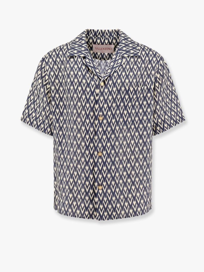 Valentino Garavani Valentino Linen Shirt With Toute La V All-over Print