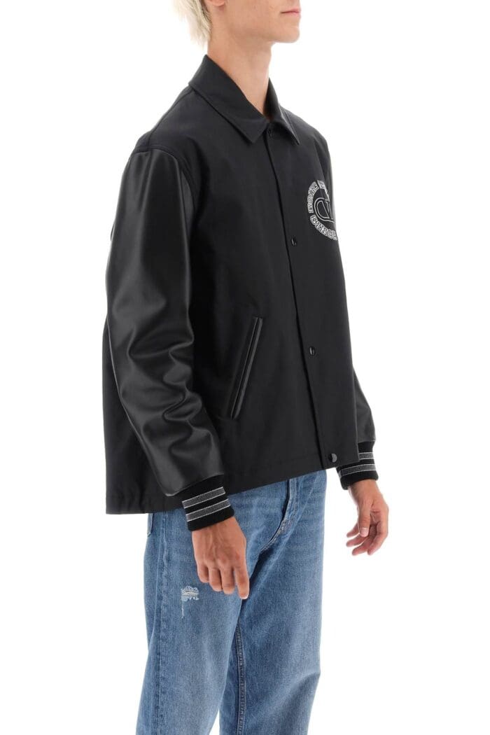 Valentino Garavani Varsity Jacket With Leather Sleeves