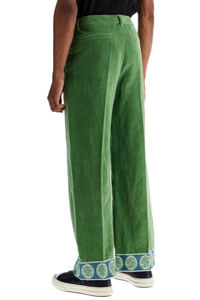 VALENTINO GARAVANI Velvet Pants With Jacquard Border