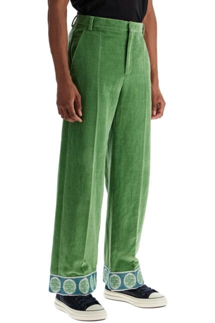 VALENTINO GARAVANI Velvet Pants With Jacquard Border