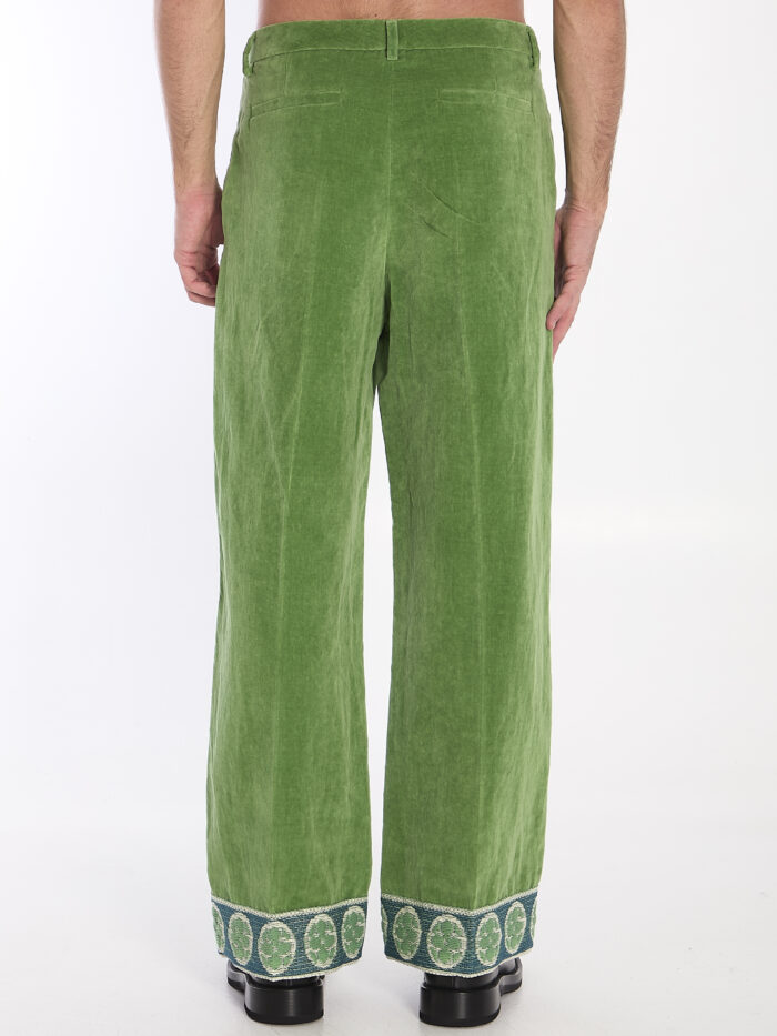 Valentino Garavani Velvet trousers with jacquard hems
