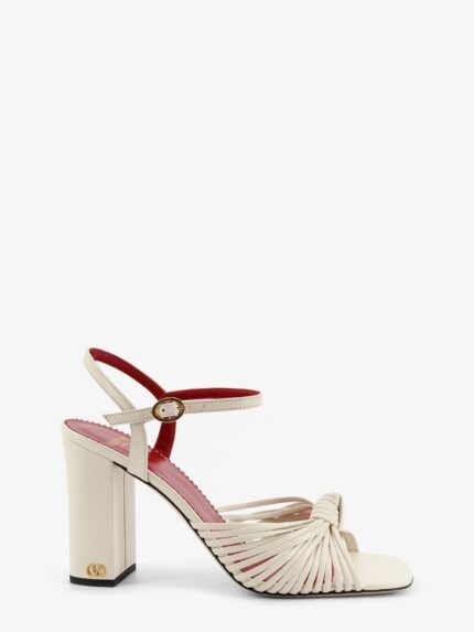 Valentino Garavani VG Annet Leather Sandals With Metal VLogo