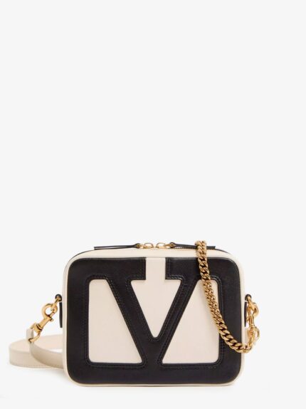 Valentino Garavani Viva Superstar Leather Shoulder Bag With Maxi VLogo Signature