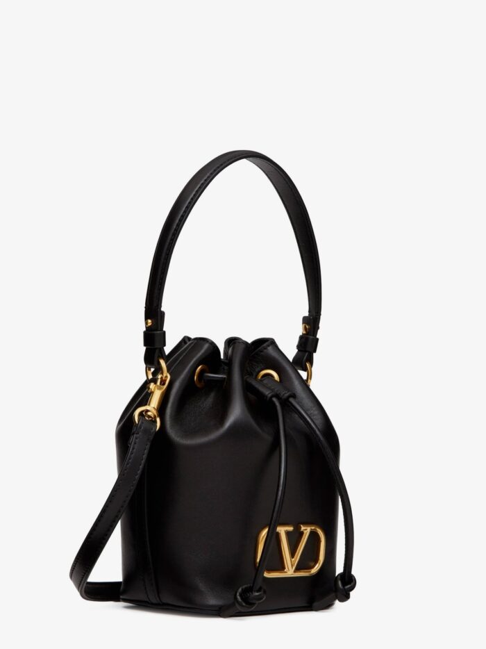 Valentino Garavani Vlogo Leather Bucket Bag