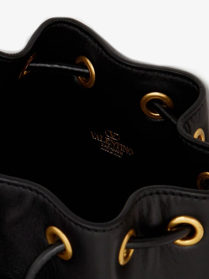 Valentino Garavani Vlogo Leather Bucket Bag