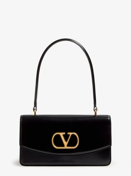 Valentino Garavani Vlogo Leather Shoulder Bag