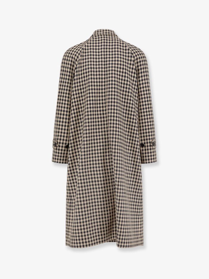 Valentino Garavani Wool And Cotton Coat With Vichy Motif