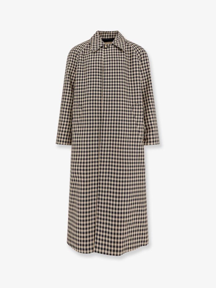 Valentino Garavani Wool And Cotton Coat With Vichy Motif