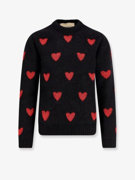 Valentino Garavani Wool And Mohair Sweater With Lurex Hearts