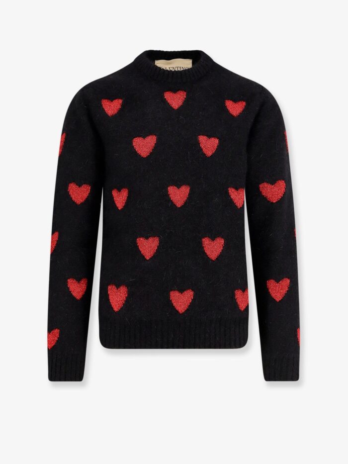 Valentino Garavani Wool And Mohair Sweater With Lurex Hearts