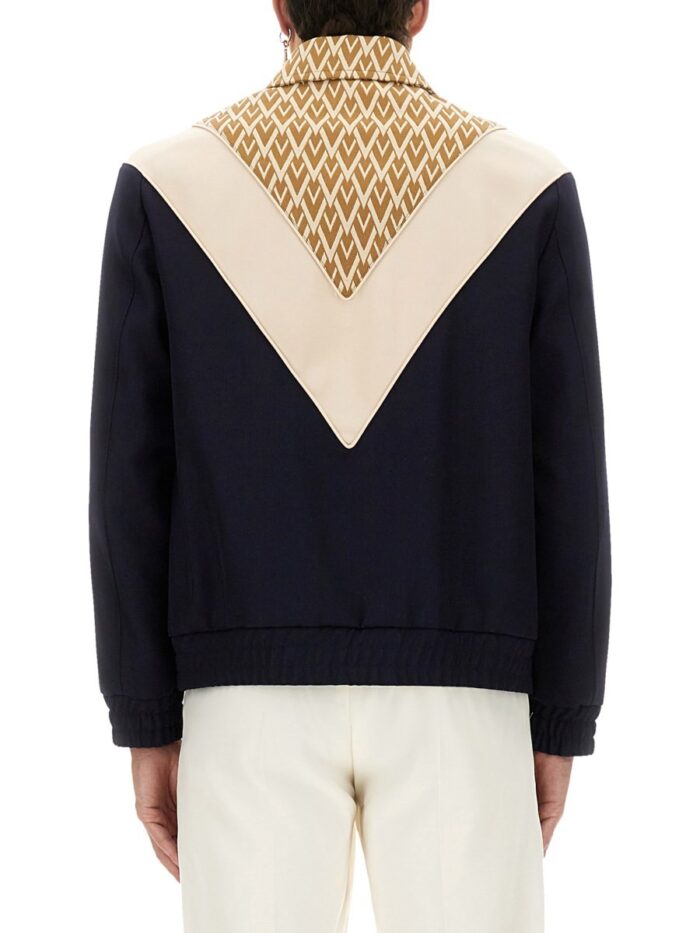 Valentino Garavani WOOL BOMBER JACKET WITH PRINT TOUTE LA V