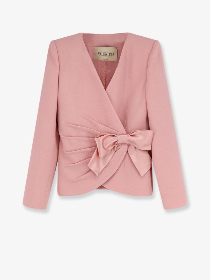 Valentino Garavani Wool Crepe Blazer With Bow