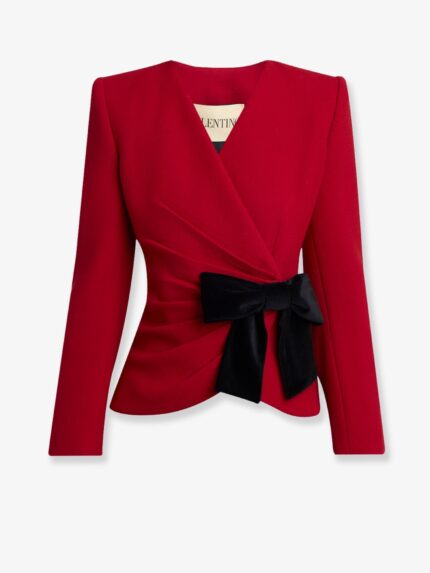Valentino Garavani Wool Crepe Blazer With Bow