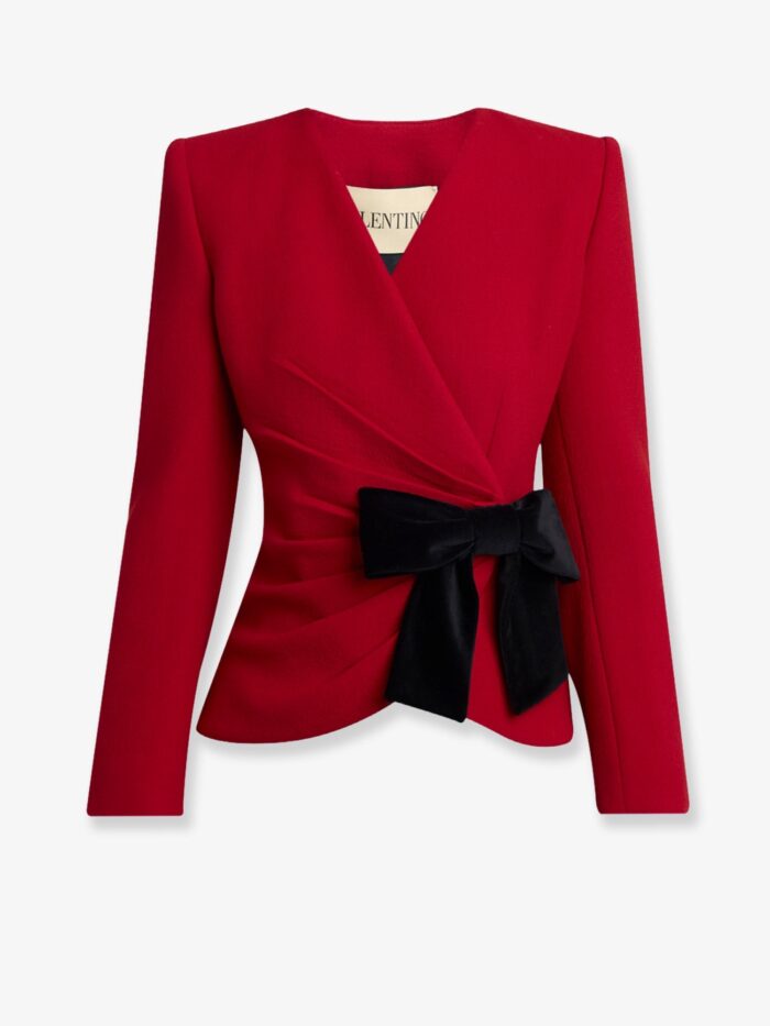 Valentino Garavani Wool Crepe Blazer With Bow