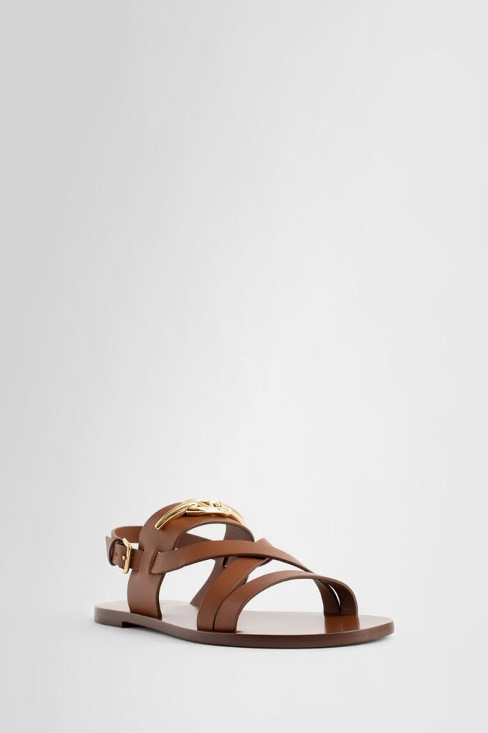 VALENTINO Gold Vlogo Sandals