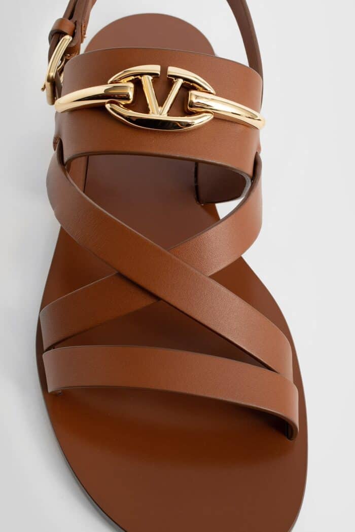 VALENTINO Gold Vlogo Sandals