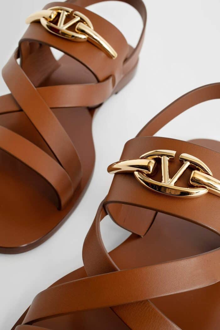 VALENTINO Gold Vlogo Sandals