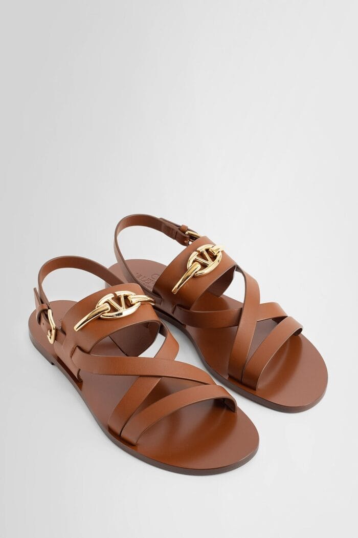 VALENTINO Gold Vlogo Sandals