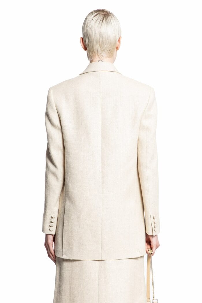 VALENTINO Linen Canvas Double-breasted Blazer