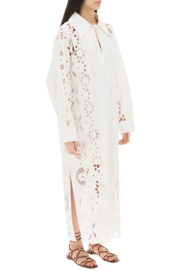 Valentino Maxi Dress In Valentino Broderie Infinie Flower