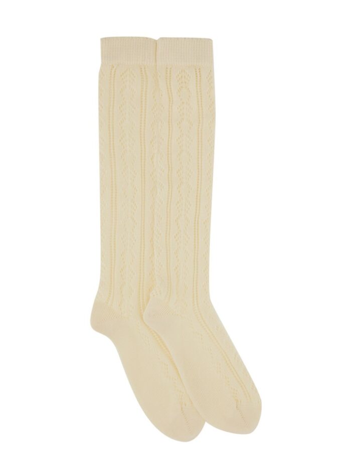 Valentino PERFORATED COTTON SOCKS WITH VLOGO