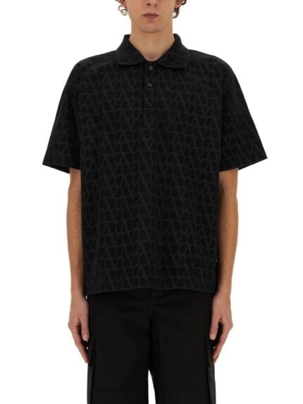 Valentino POLO SHIRT WITH ICONOGRAPHE TOILE PRINT