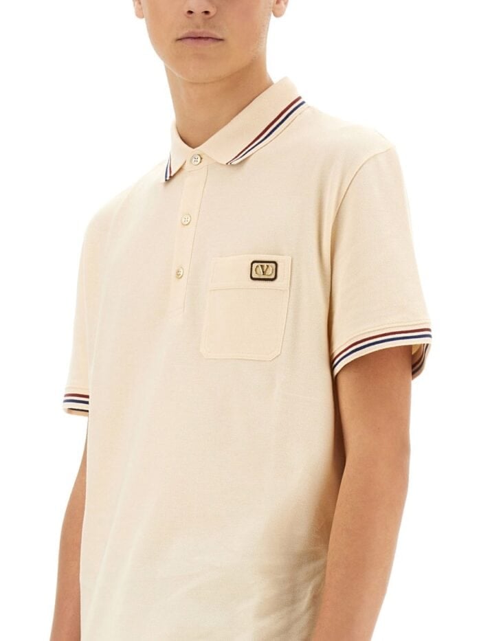 Valentino POLO SHIRT WITH VLOGO PATCH