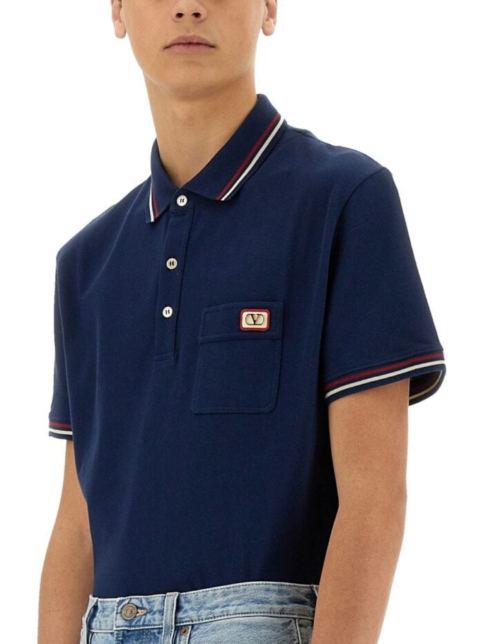 Valentino POLO SHIRT WITH VLOGO PATCH