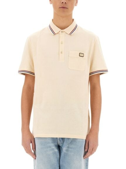 Valentino POLO SHIRT WITH VLOGO PATCH