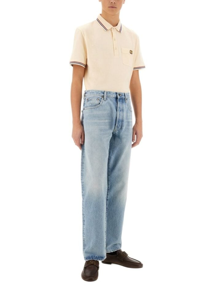 Valentino POLO SHIRT WITH VLOGO PATCH