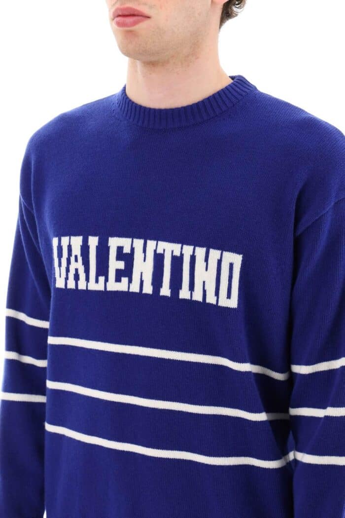 Valentino Pullover With Jacquard Lettering Logo