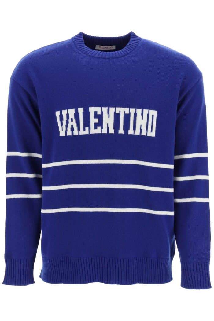 Valentino Pullover With Jacquard Lettering Logo