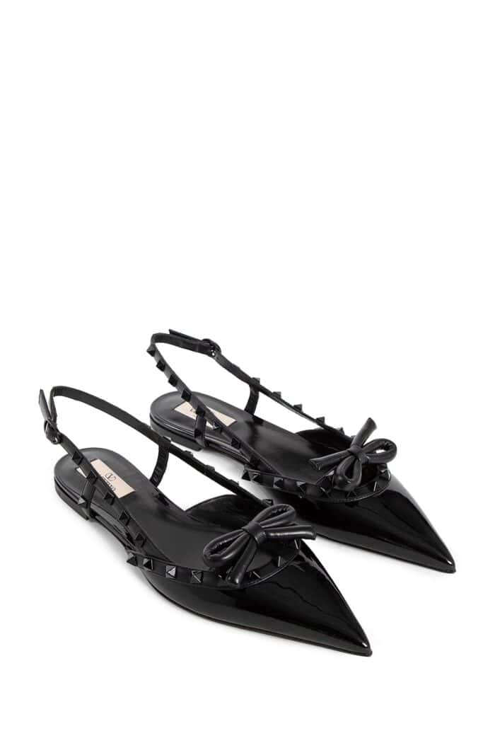 VALENTINO Rockstud Bow Slingback Ballerinas