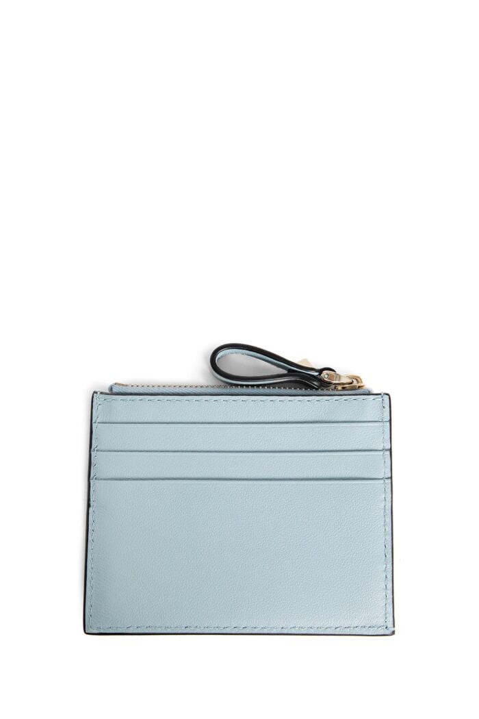 VALENTINO Rockstud Calfskin Zipped Cardholder