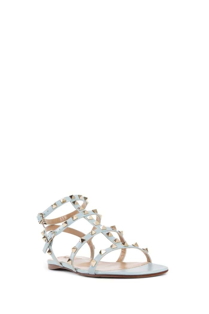 VALENTINO Rockstud Flat Calfskin Sandals