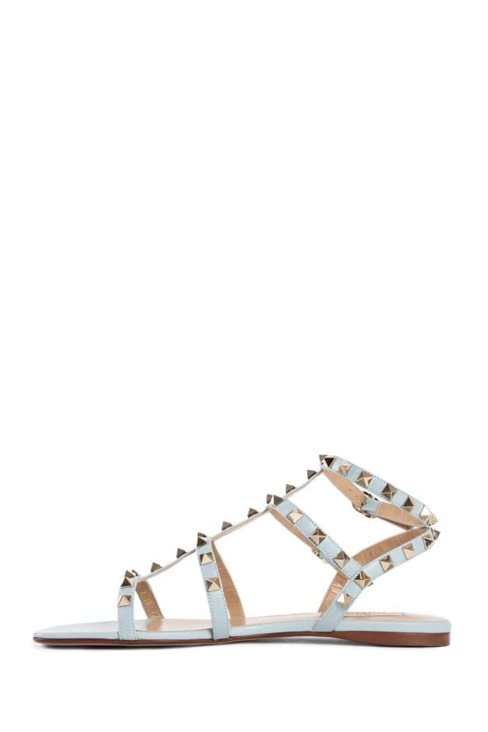 VALENTINO Rockstud Flat Calfskin Sandals