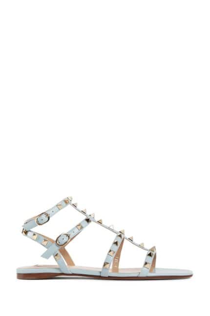 VALENTINO Rockstud Flat Calfskin Sandals