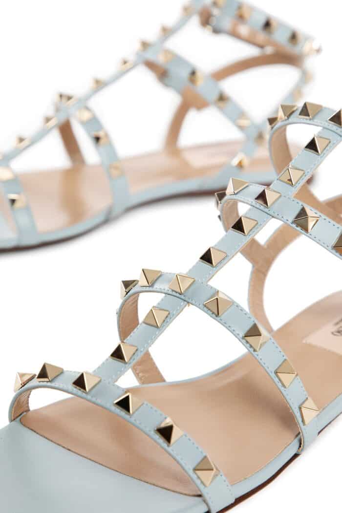 VALENTINO Rockstud Flat Calfskin Sandals